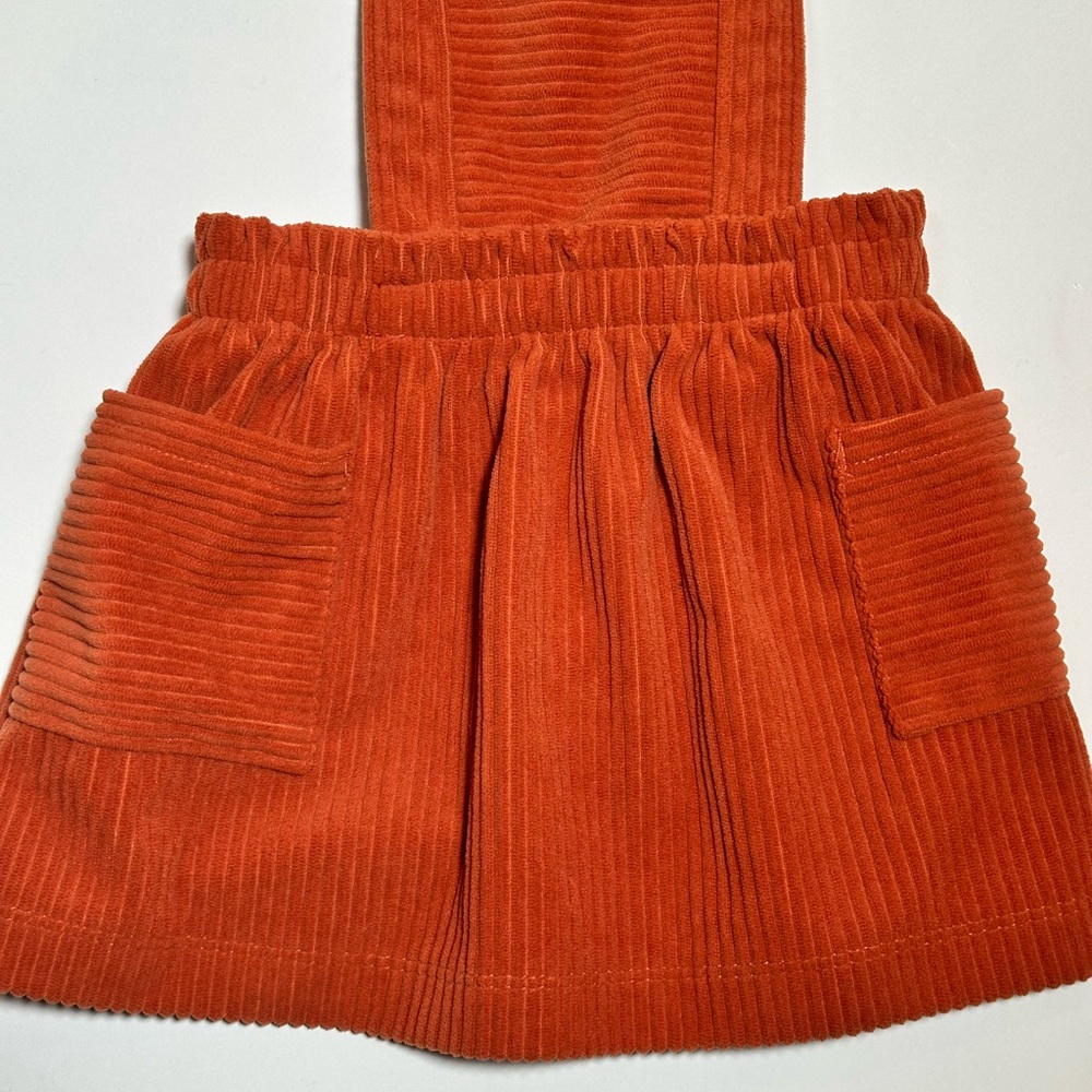 Wonder Nation Baby Girl Orange/Brown Corduroy Overall Dress Size 12M - Picture 3 of 8